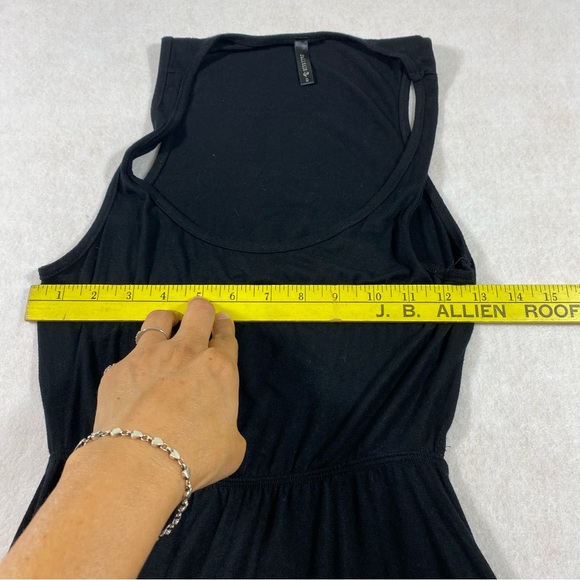 High low Black Dress Big peep hole on Back Sleeveless Jersey Fabric Medi… - Picture 6 of 10